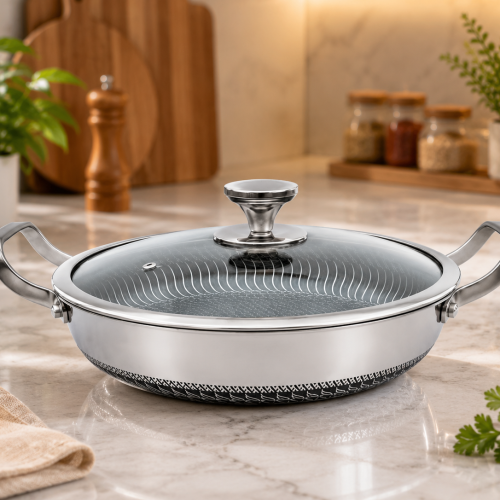 Disnie 30cm -  40cm SUS 316 Honeycomb Multipan With Lid | Nonstick Pan