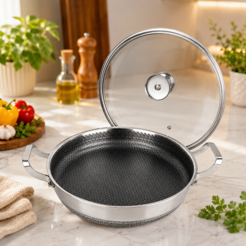 Disnie 30cm -  40cm SUS 316 Honeycomb Multipan With Lid | Nonstick Pan