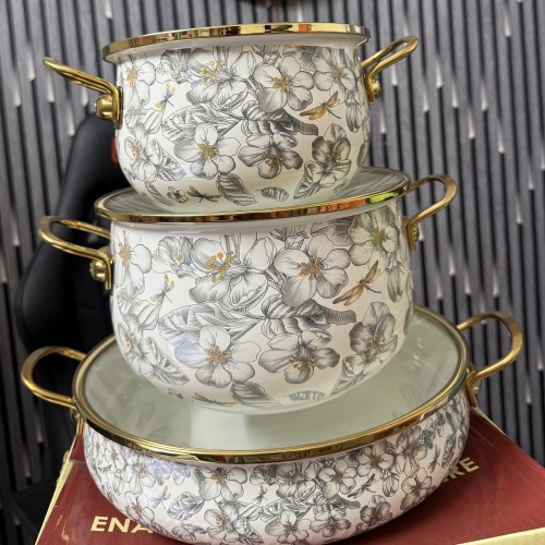 Enamol Casserole 6 Pcs Set With Lid | Premium Cooking &amp;amp;amp; serving Set