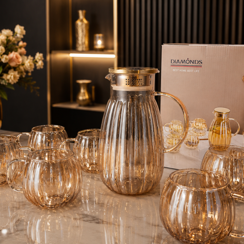 Diamond Jug &amp; Glass Set | Premium Glass Water Set in Banglades